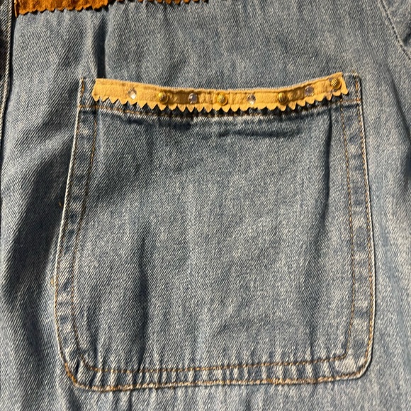 D. Frank Vintage Denim & Western Button Up Dress Sz 12 - Picture 8 of 10